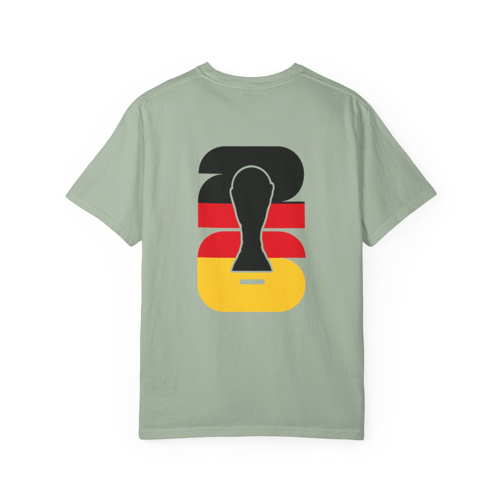 World Cup Soccer T-Shirt — Retro German Flag Trophy Design