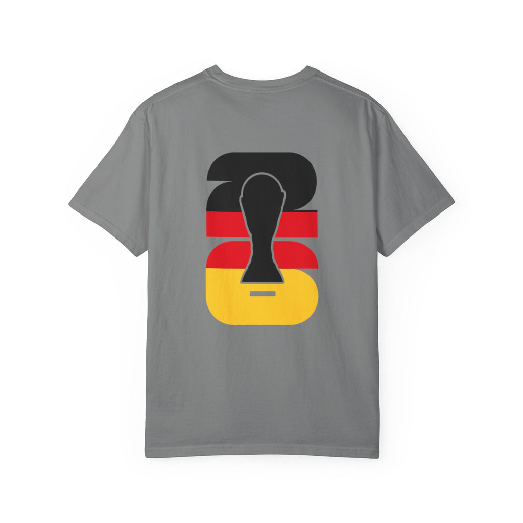 World Cup Soccer T-Shirt — Retro German Flag Trophy Design