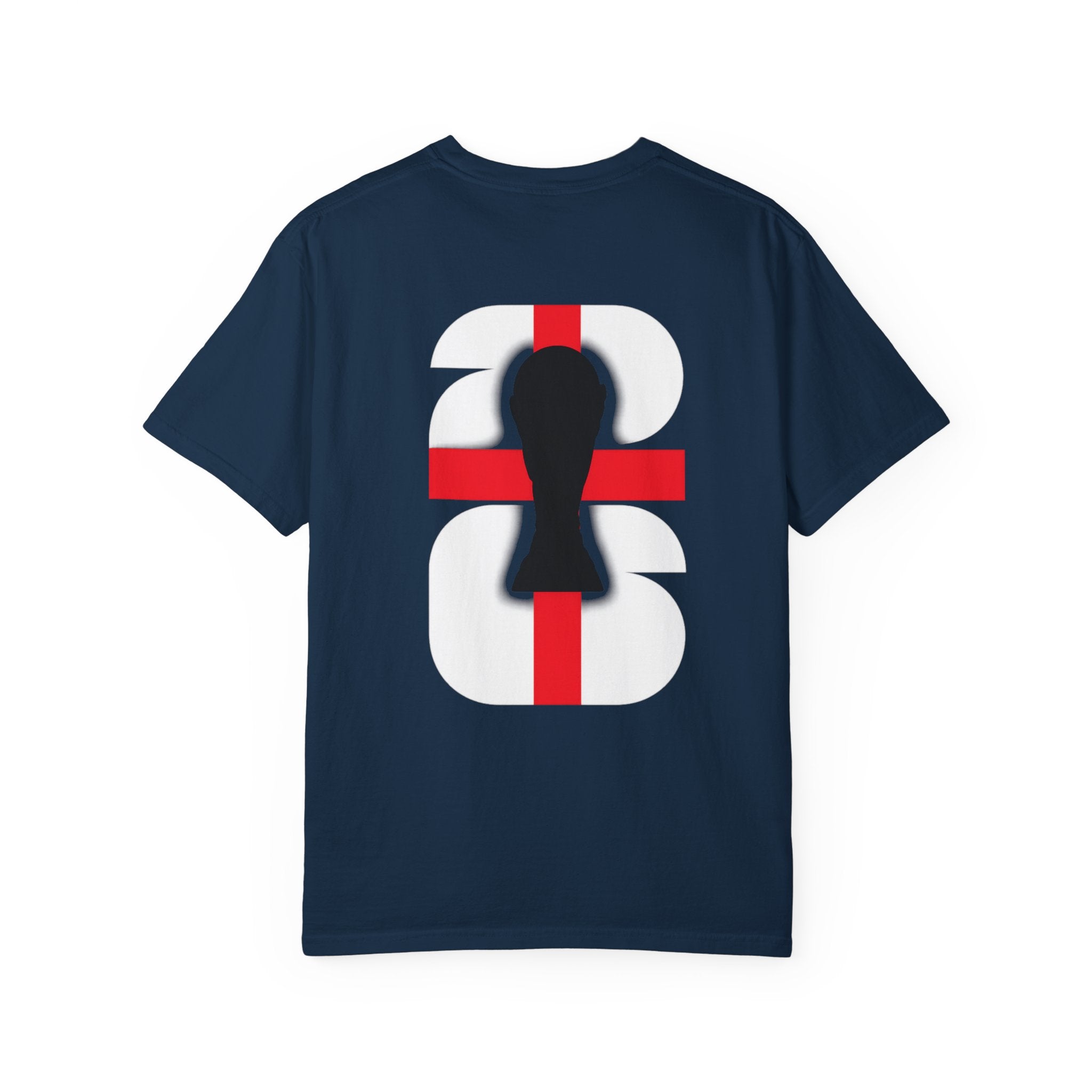T-Shirt — Black Fish Silhouette over Red Cross Graphic Back Print