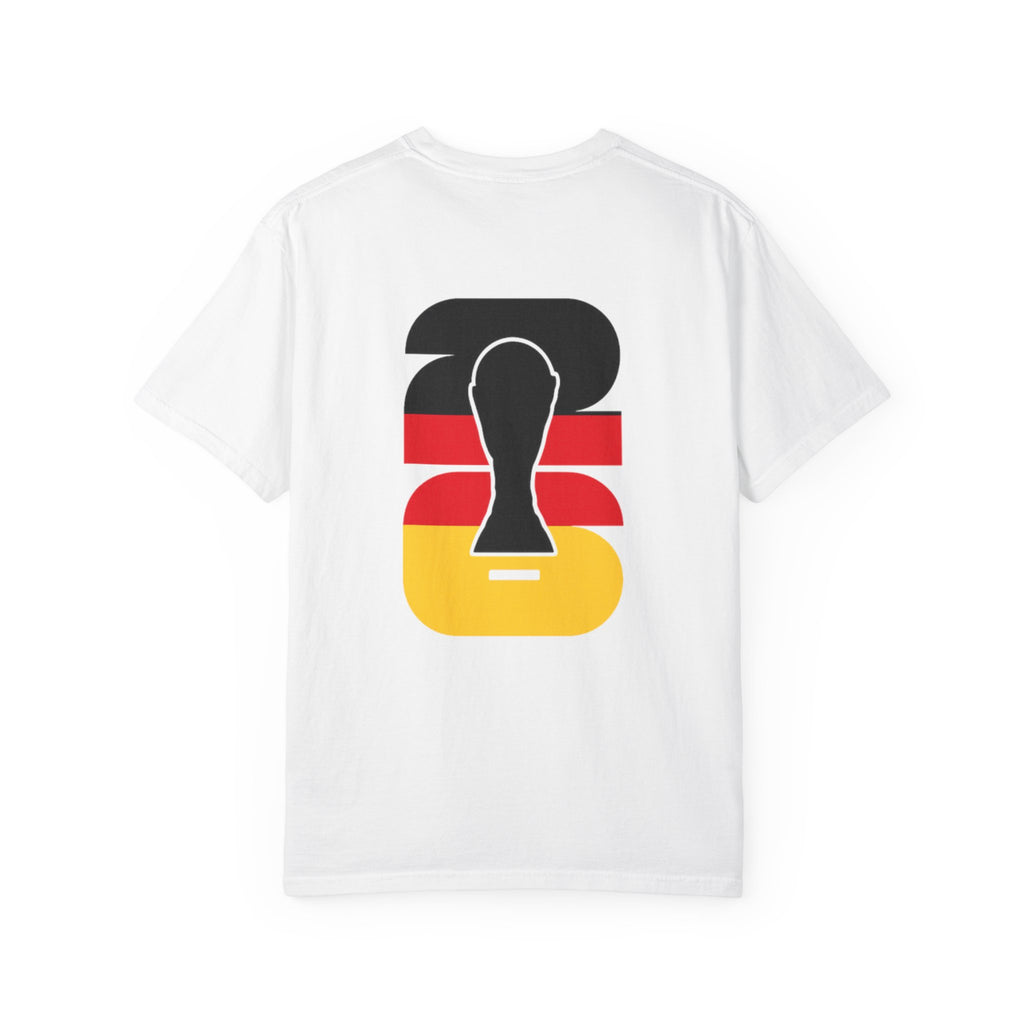 World Cup Soccer T-Shirt — Retro German Flag Trophy Design
