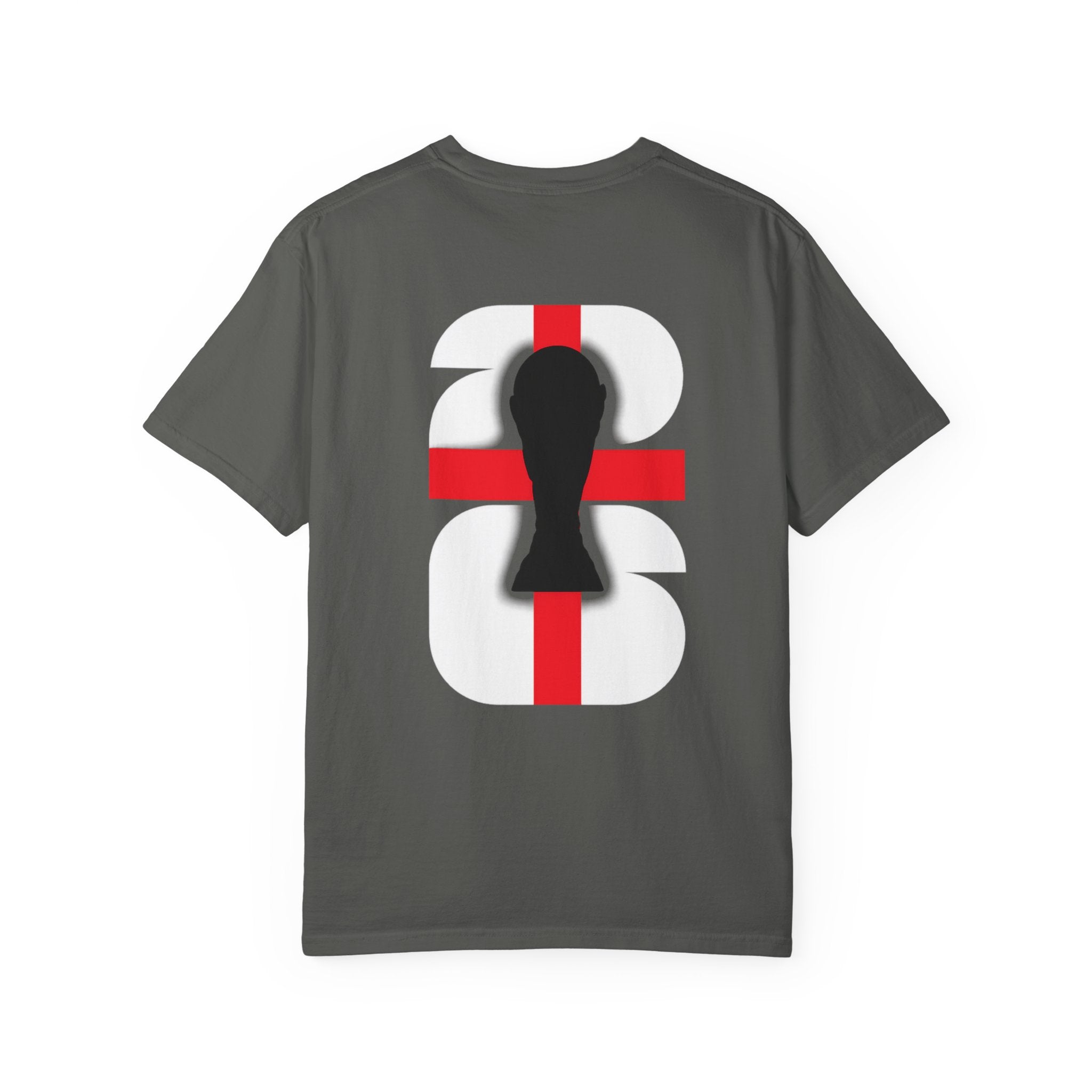 T-Shirt — Black Fish Silhouette over Red Cross Graphic Back Print